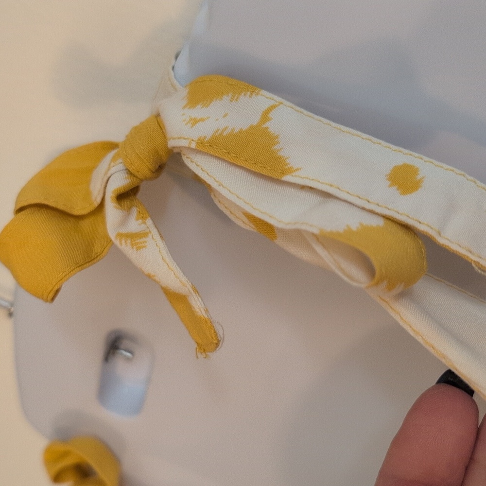 Yellow and White Floral Sundress with Tie Straps - Picture 8 of 15